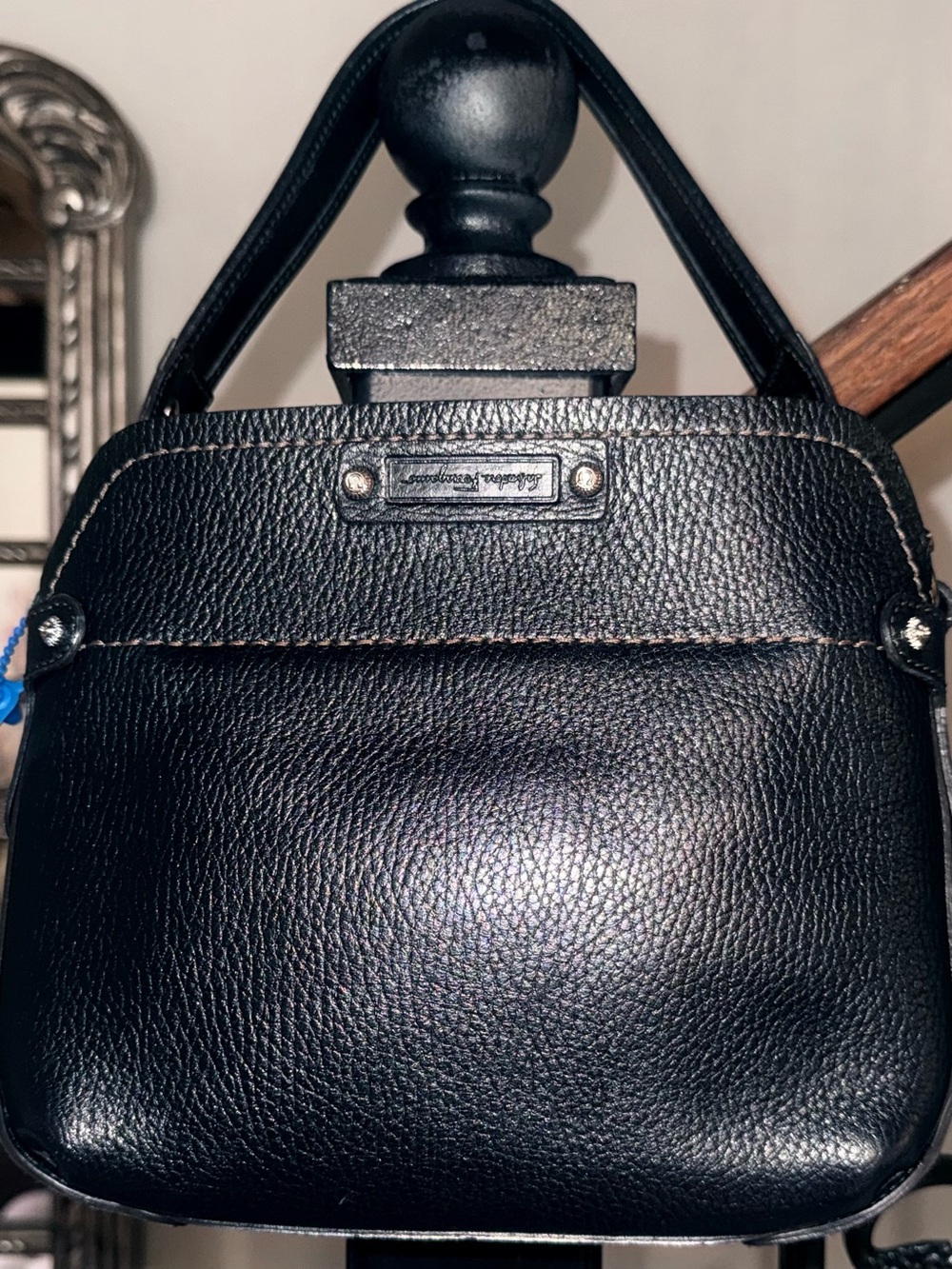 Salvatore Ferragamo Vintage 21 A303 Black Pebbled Leather Bag FULL SET - Picture 1 of 12
